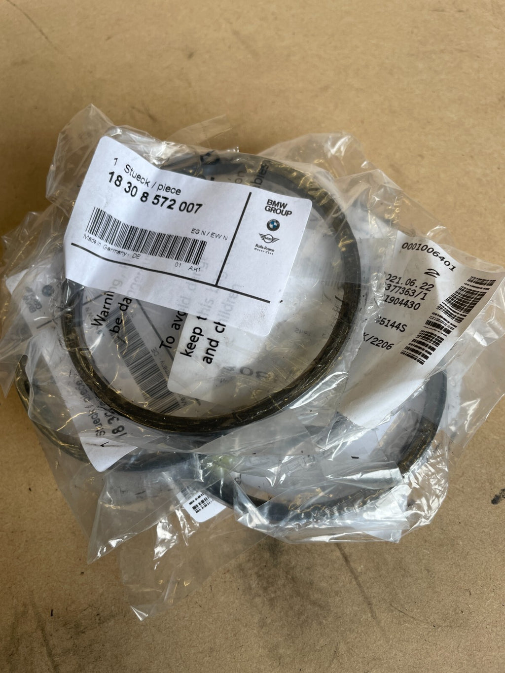 18308572007  - New OEM Genuine BMW Exhaust to DPF Gasket Ring