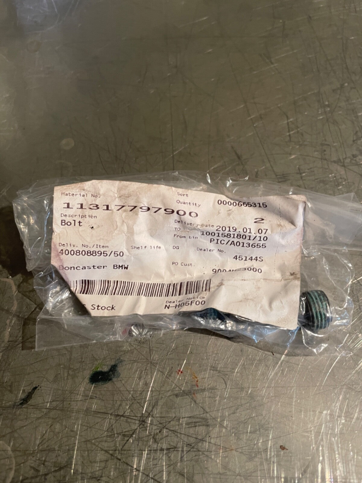 11317797900 - Genuine New BMW Upper Timing Chain Guide Rail Bolt - ONE BOLT ONLY