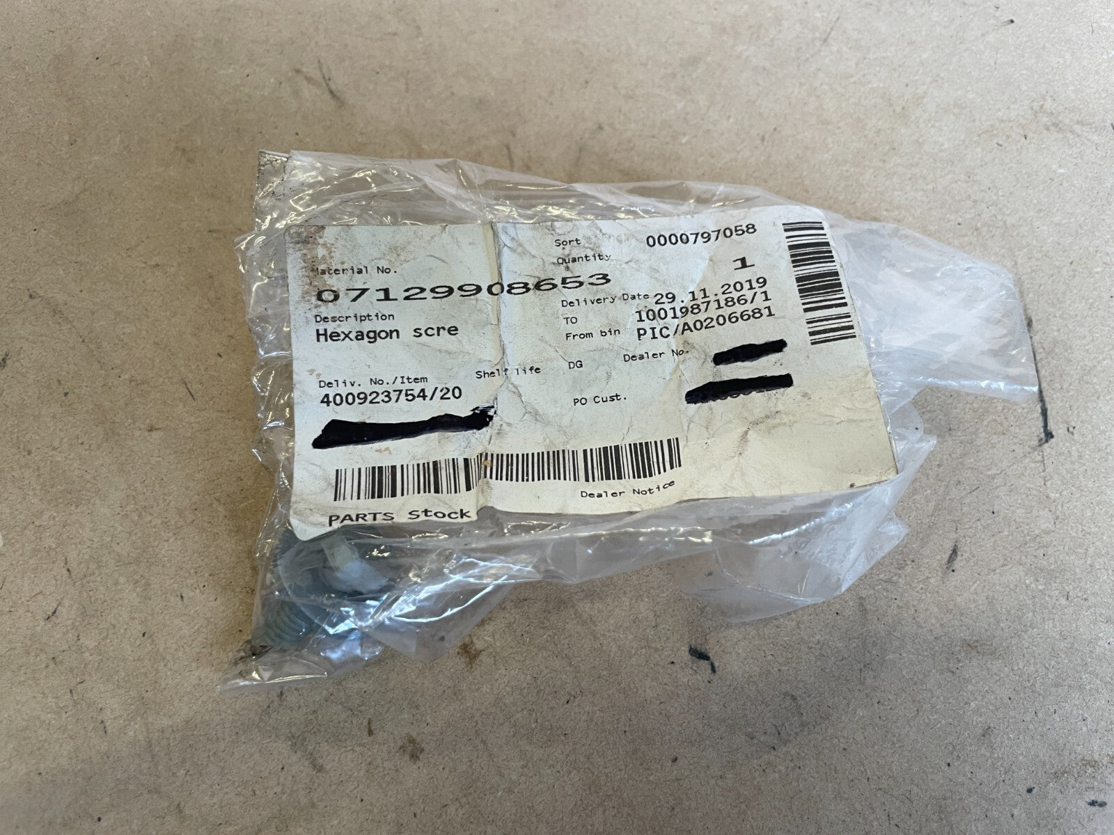 07129908653 - New OEM Genuine BMW Self-Threading Hexagon Screw M8X20SPU210.9