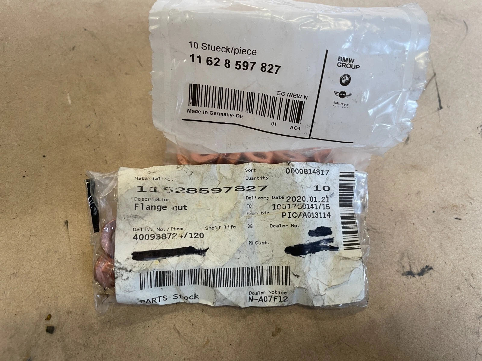 11628597827 - New OEM Genuine BMW Exhaust Manifold Nuts